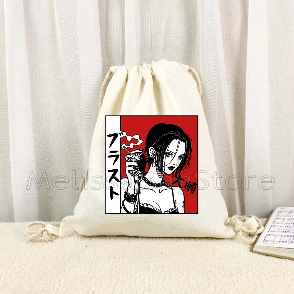 NANA Anime Manga Nana Osaki And Ren Honjo Lotus Flower Tattoo Cute Canvas Drawstring Bag Soccer Backpack Gym Sackpack String Bag