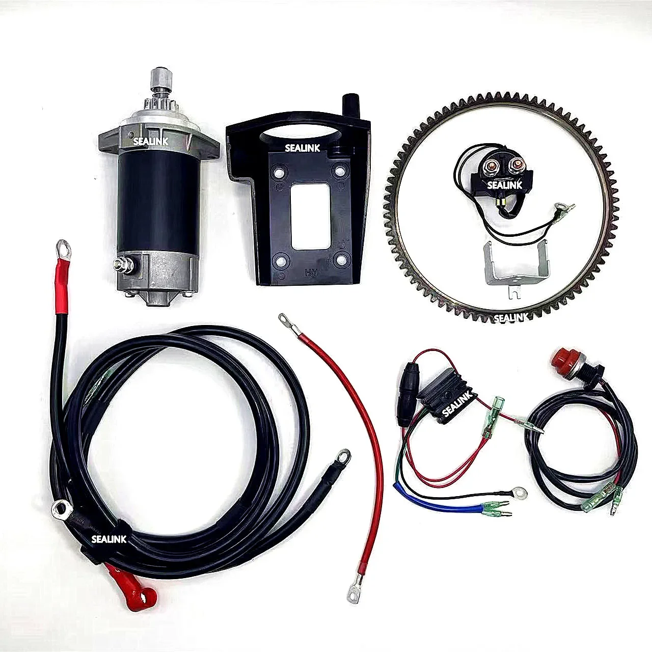 DT30 ELECTRIC START KIT FOR SUZUKI 2 STROKE 30HP Outboard Motor Starter Motor Relay Cable Rectifier Ring Gear