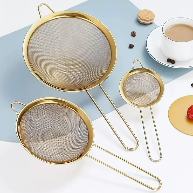 3Pcs Fine Mesh Strainer/Colander, 18/8 Stainless Steel Flour Sifter/Sieve for Baking - Matcha Tea Strainer, Gravy Separator