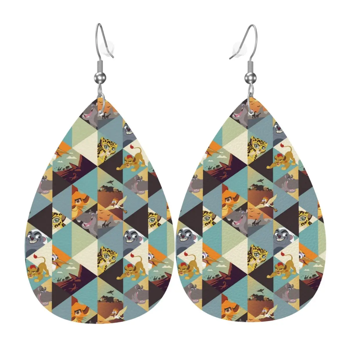 

Персонализированные кожаные серьги-капли «Король Лев» для женщин, аксессуары в стиле аниме, ювелирные изделия на День святого Валентина