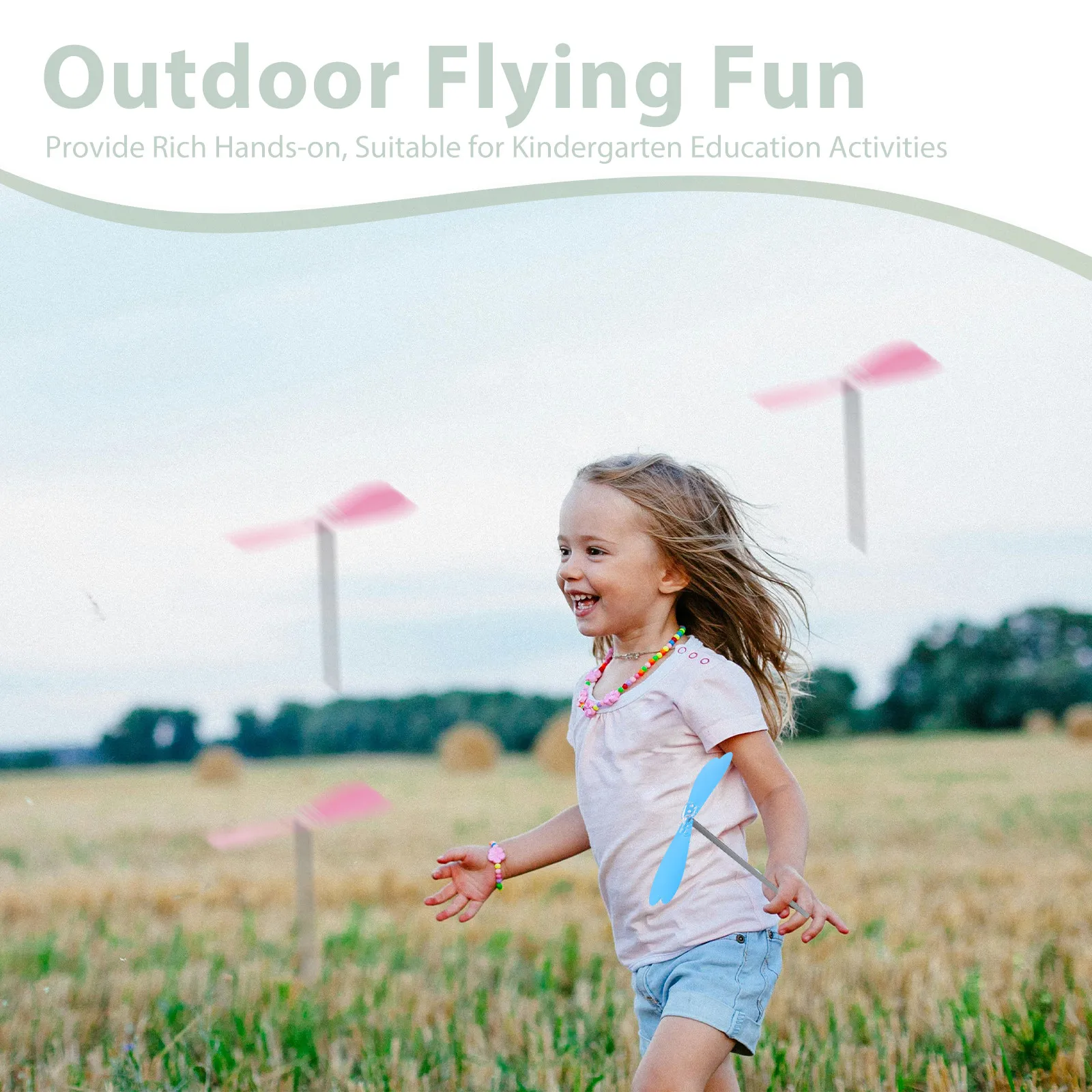 20Pcs Hand Helicopter Flying Dragonfly Lightweight Plastic DIY Outdoor Recreation Science Activity Hand Helicopter Toy