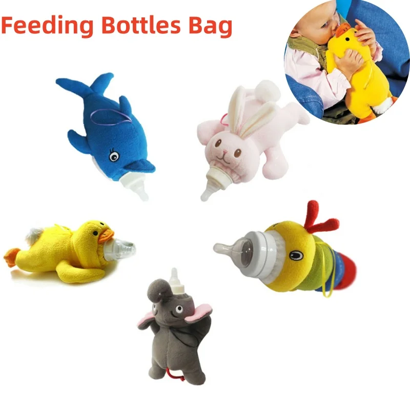 Feeding Bottles Bag Duck Milk Bottle Pouch Cover Toys Kawaii Plush Rabbit Baby Feeding Bottle Keep Warming Bag Baby Feeding Tool