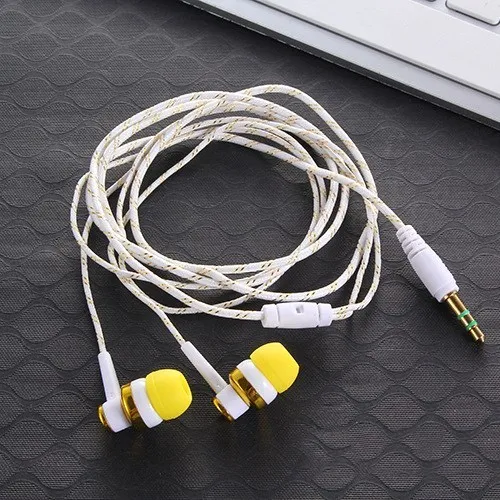 3.5mm com fio fone de ouvido estéreo esporte in-ear náilon tecer cabo fone de ouvido com microfone para portátil android smartphone presentes