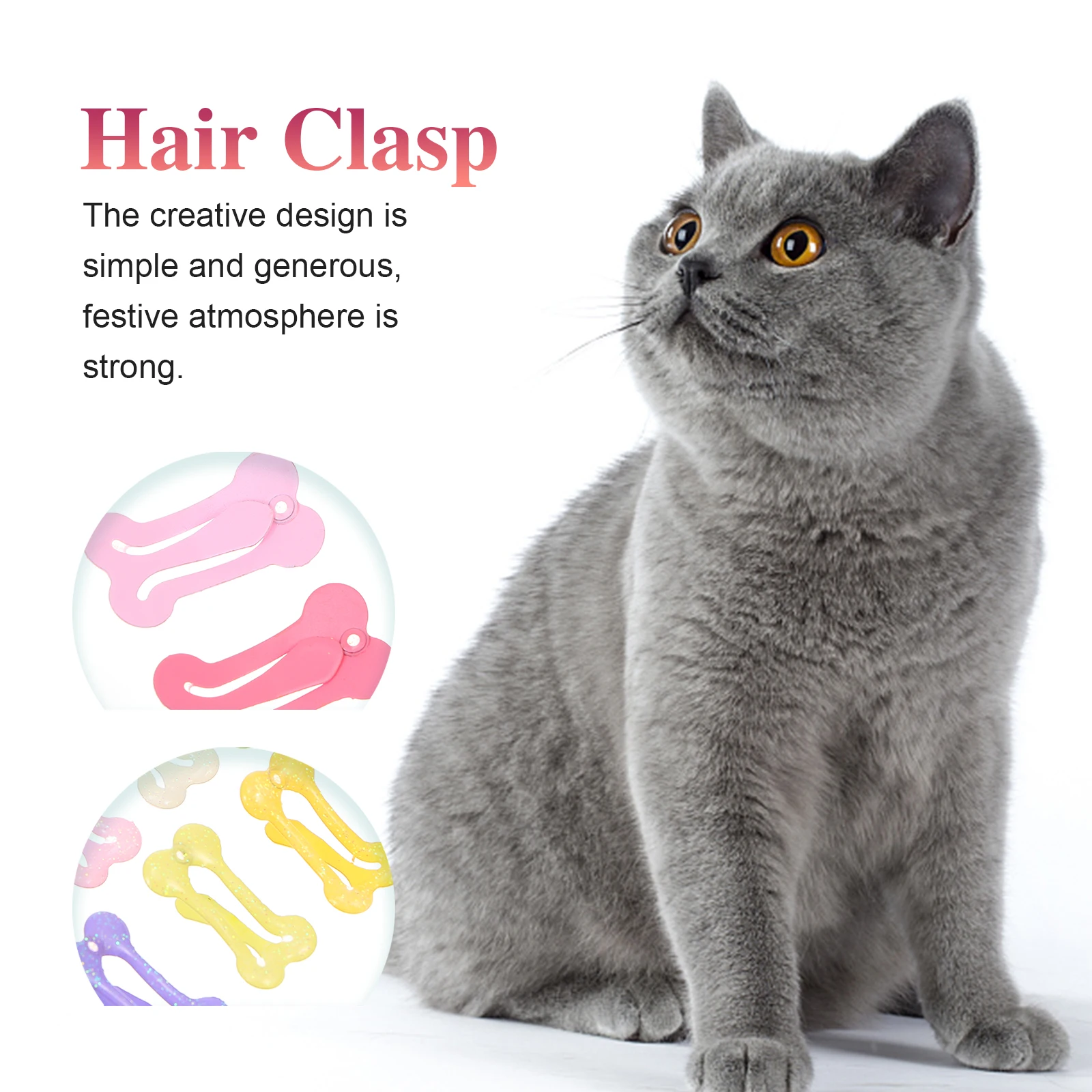 

20pcs Fashionable Chic Hairpin For Cat Dog Creative Headwear Decorative Hair Accessory Unique Hair Clasp Mixed Color