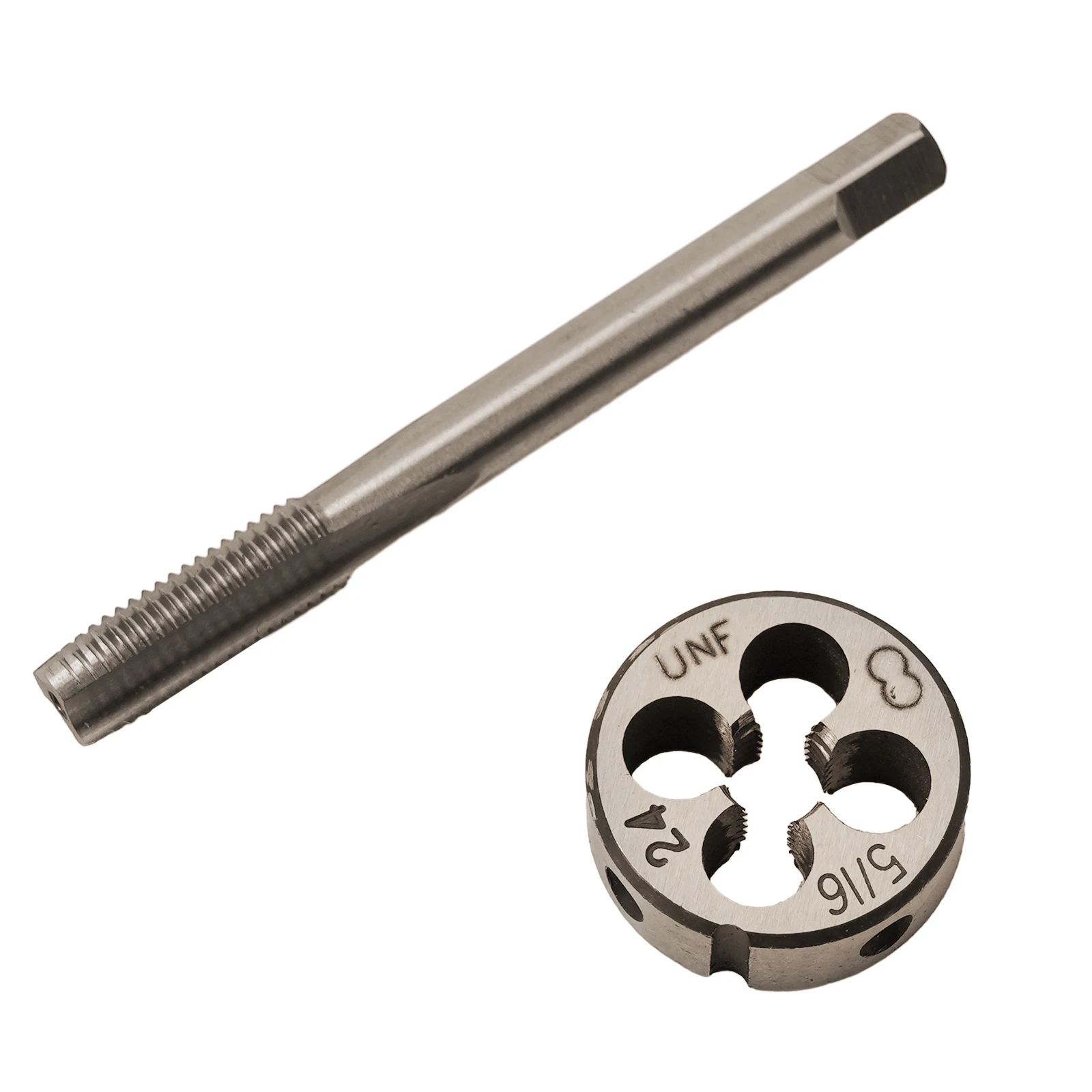 Drilling Tapping Tap Die Set 5/16 -24TPI HSS Right Hand Thread Round Straight Flute Shallow Cuts For Muzzle Work