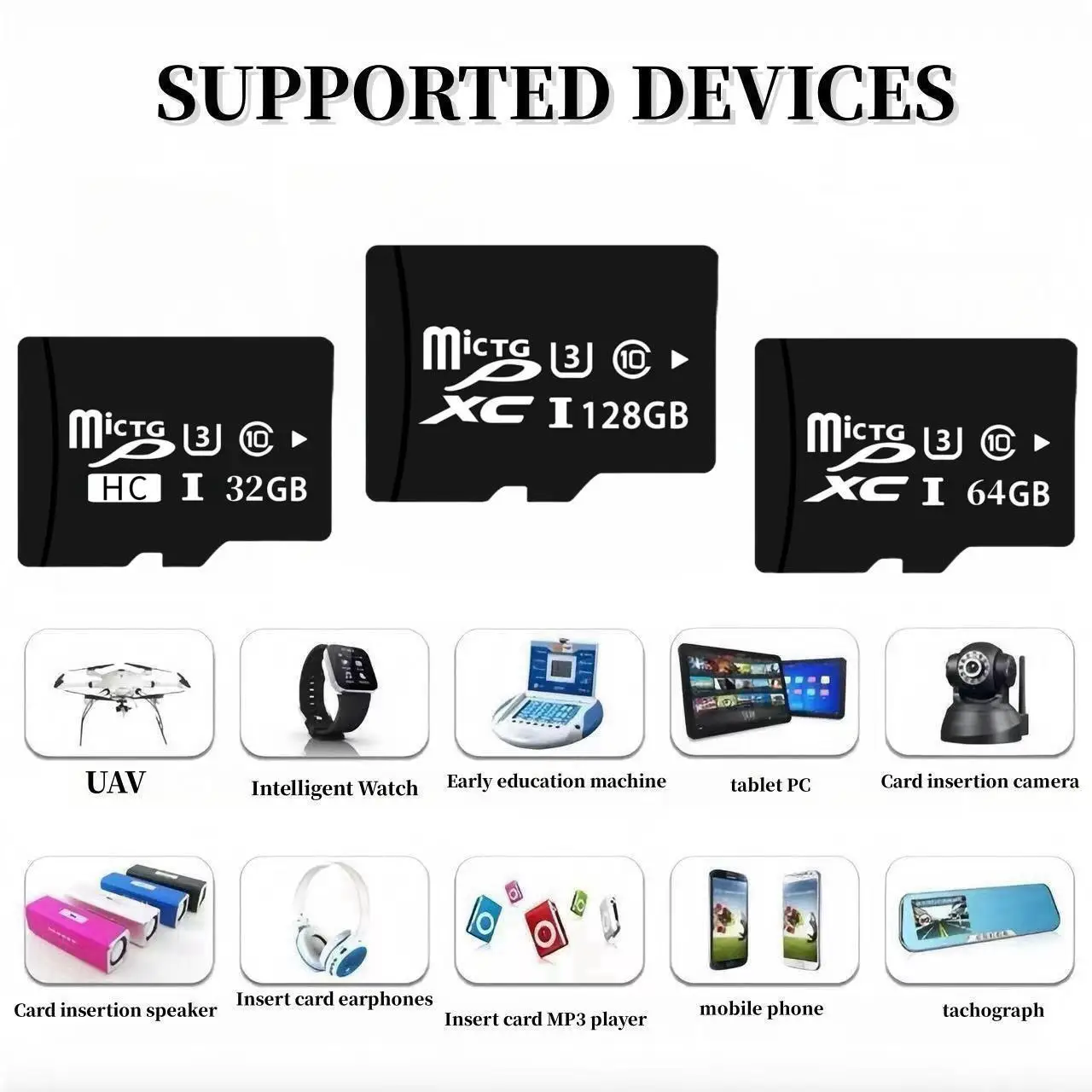 Memory Card High Speed C10 SD Card TF Card 128GB 64GB 32GB U3 A2 Flash Memory Card Micro Tarjeta SD For Phone