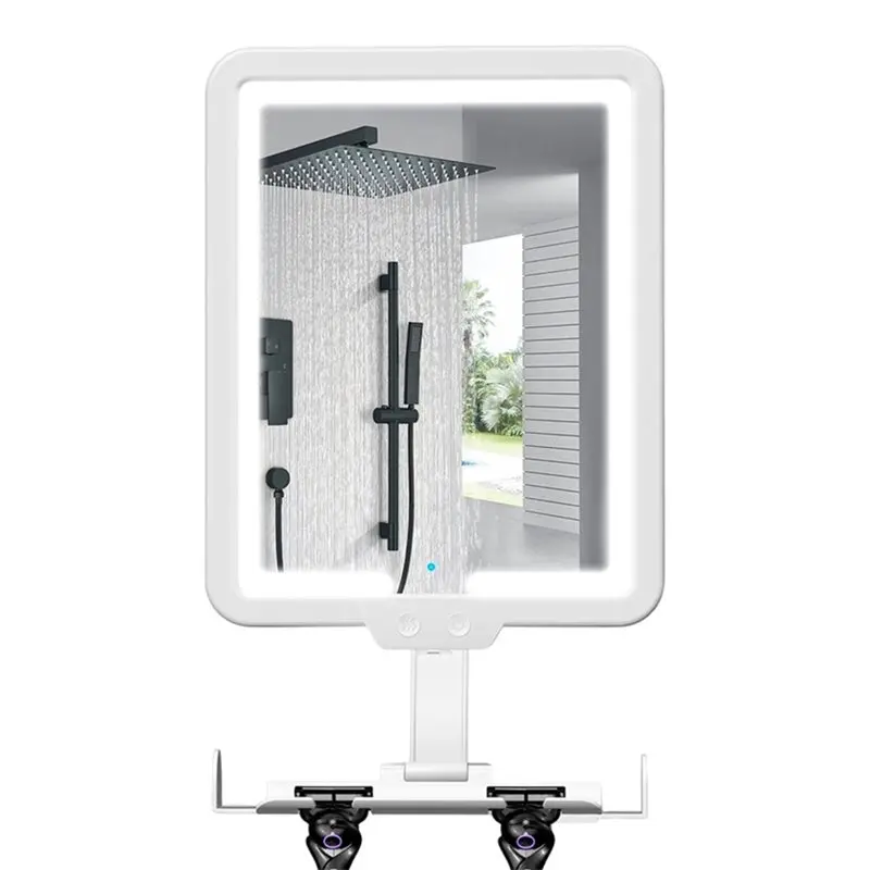 YANA50I Rechargeable Frameless Bathroom Mirror Heated Anti-Fog LED Shower Lighting, Hanging& Wall Mount Design