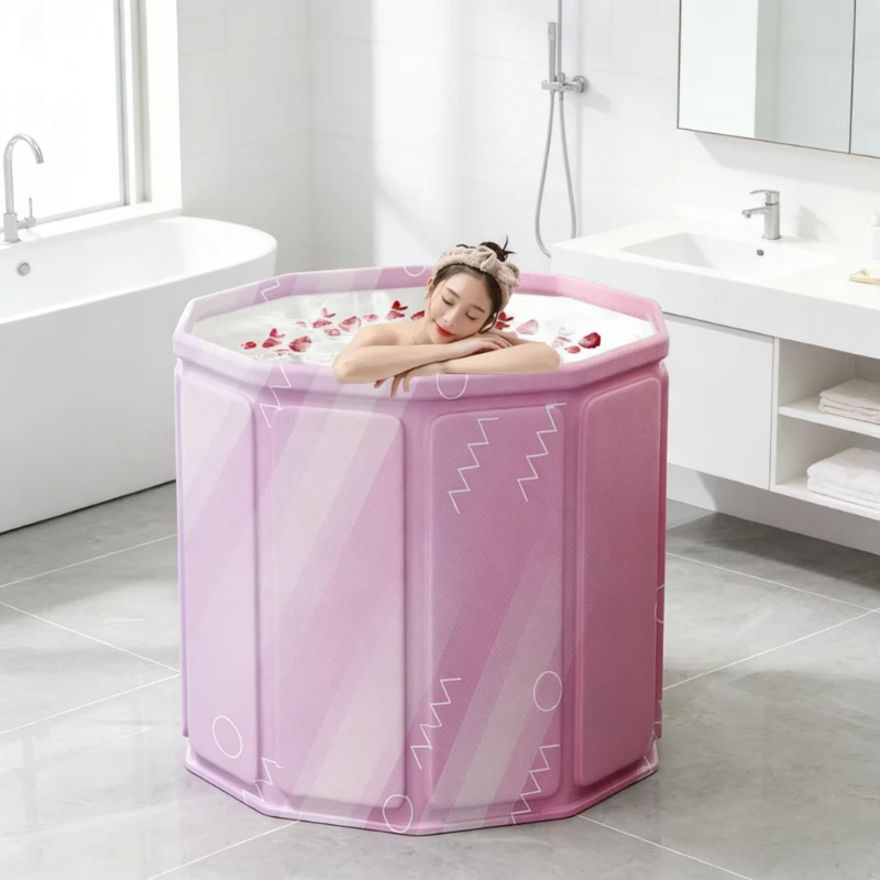 Winter Bathtub for Adults, Portable Hot Tub Spa, Thickened Foldable Bath Bucket with Long-Lasting Heat Retention, Indoor  Use
