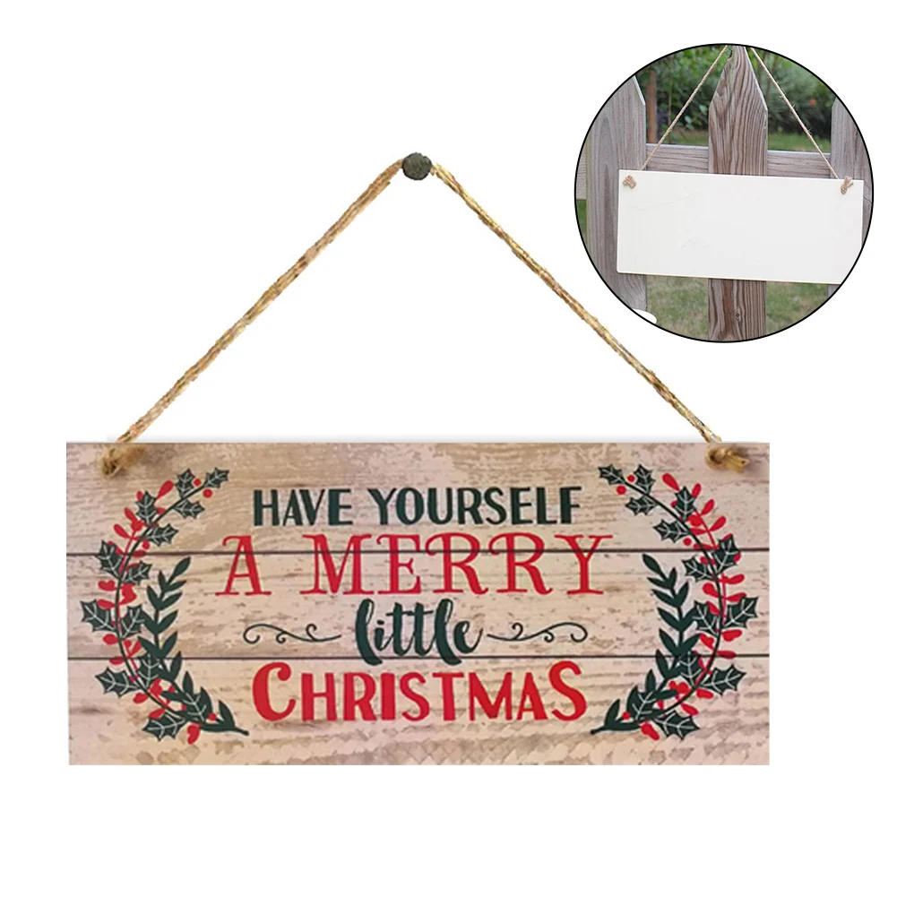 Christmas Decorative Wooden Door Hanging Sign Winter Decorative Door Sign Xmas Tree Decoration Wooden Door Wall Hanging Ornament