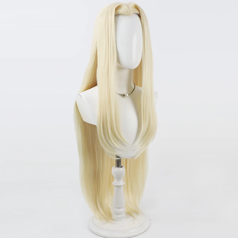 Lucullus Celestin Cosplay Wig Kuroinu Blonde 100cm Long Heat Resistant Synthetic Hair Halloween Party Role Play + Free Wig Cap view 3