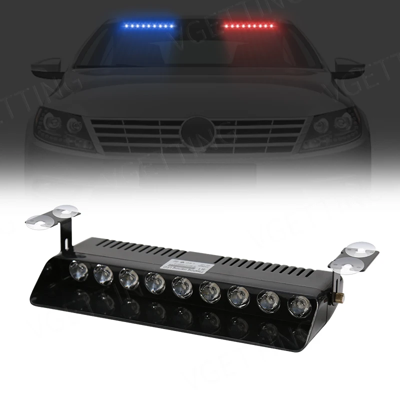 9/12 Led Car Strobe Lights Front Windshield Warning Flashing Emergency Signal Law Enforcement Police Lamps Auto Car Accessoeries