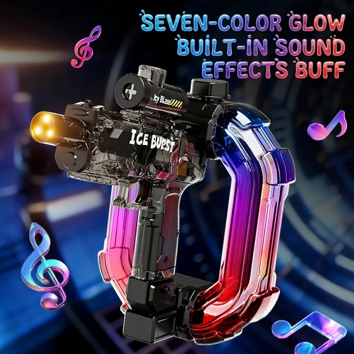 

Electric Water Gun Aurora Ice Burst Automatic Pulse Squirt Gun with Colorful Lights Sound Effects Toy for Kid Summer Pool Beach