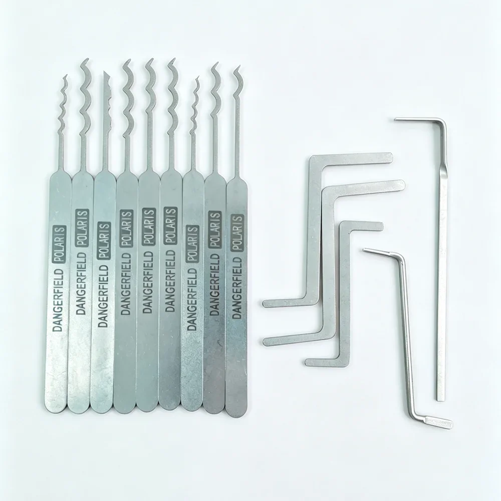 14Pcs Lock Pick Tools Set, Broken Key Extractor Kit with Tension Wrenches, Locksmith Training Unlocking Hand Tools