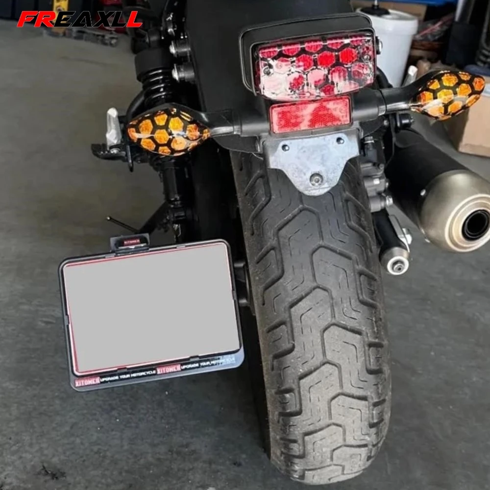 For Yamaha XV1100 Virago / Virago XV1100 1986-1996 Side Mount License Plate Light Registration Number Holder Bracket Rear Lamp