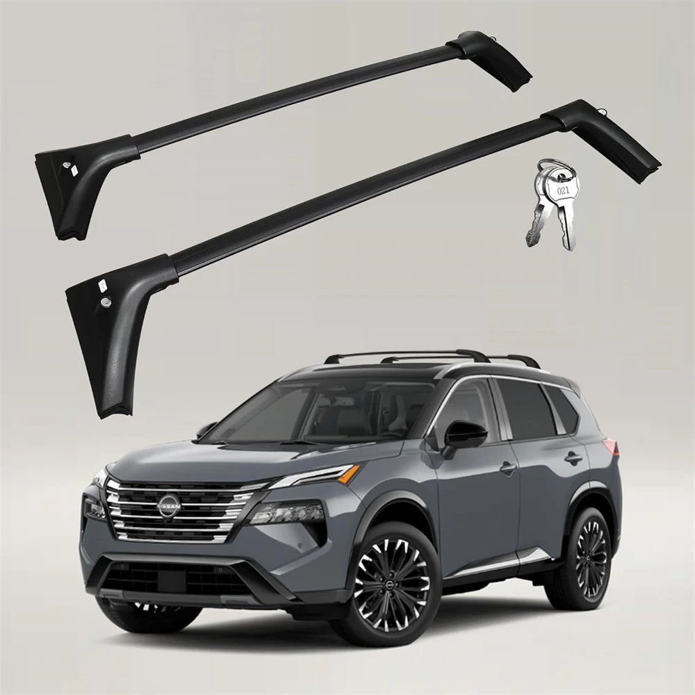 

For Nissan Rogue 2021 2022 2023 2024 SV SL Black Aluminum Cross Bar Roof Carrier Roof Luggage Bar Replacement Accessories