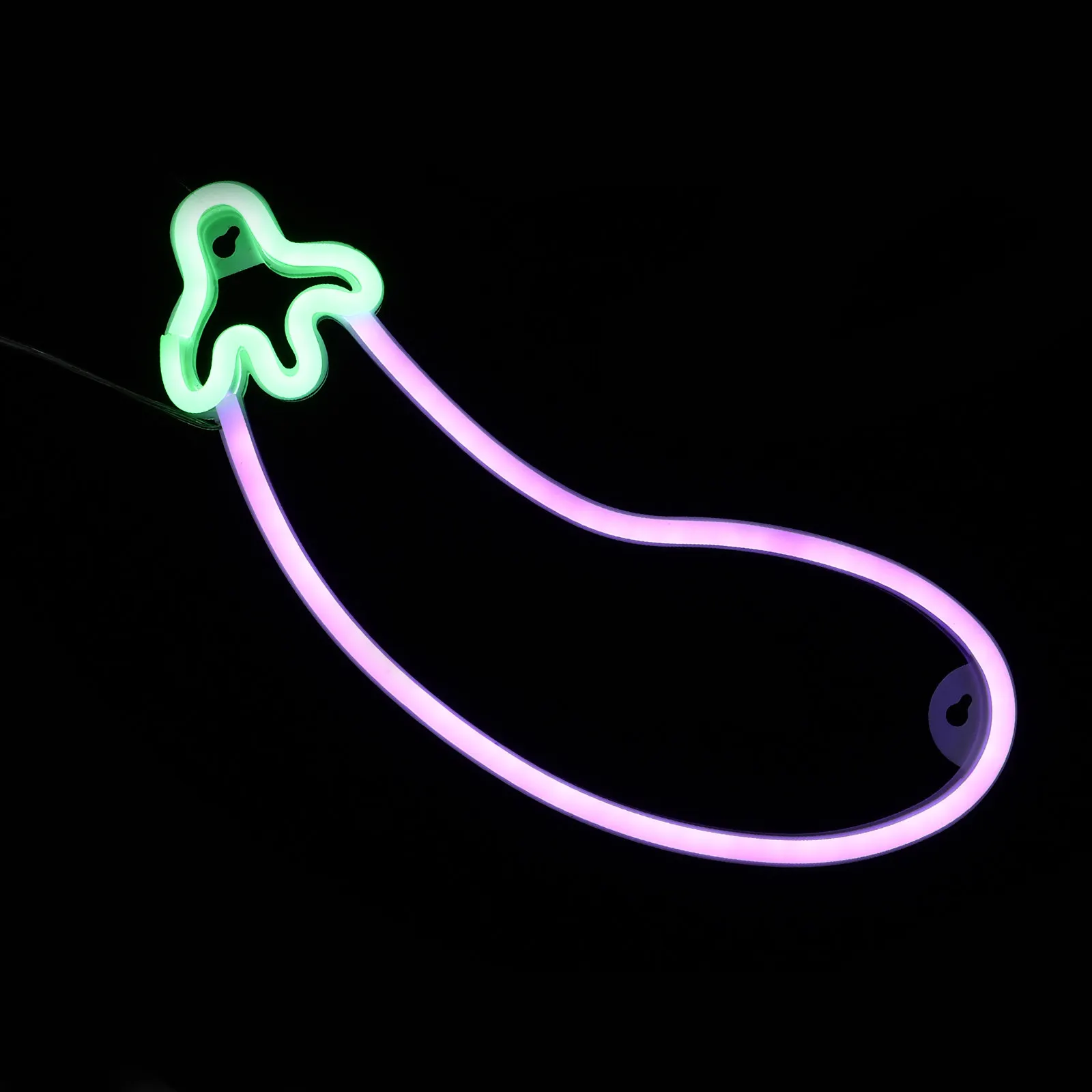 Eggplant LED Neon Sign – USB or Battery Powered, Aesthetic Bedroom Wall Decor Light