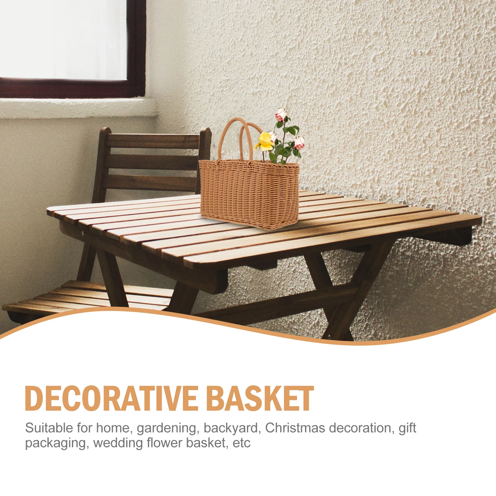 

Natural Storage Basket Plastic Woven Decorative Brown Egg Baskets Manual Picking Hamper Lightweight H Storage ganization
