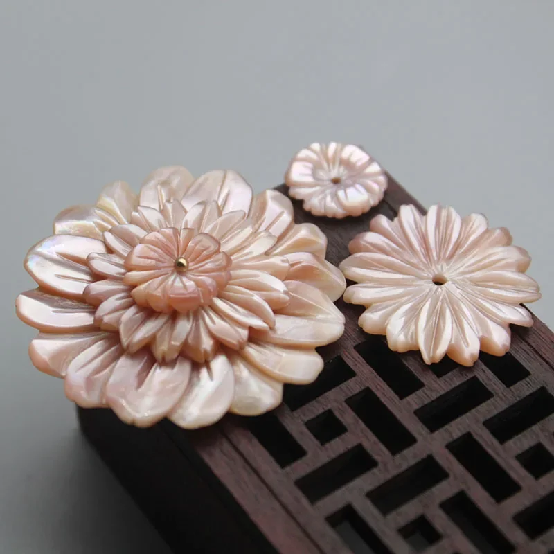 5pcs / bag natural mother-of-pearl pink pearl daisy flower loose beads jewelry making handmade DIY brooch earrings accessories