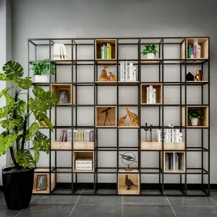 Solid wood bookshelf baffle storage rack, hall partition bookcase, storage modern simple home