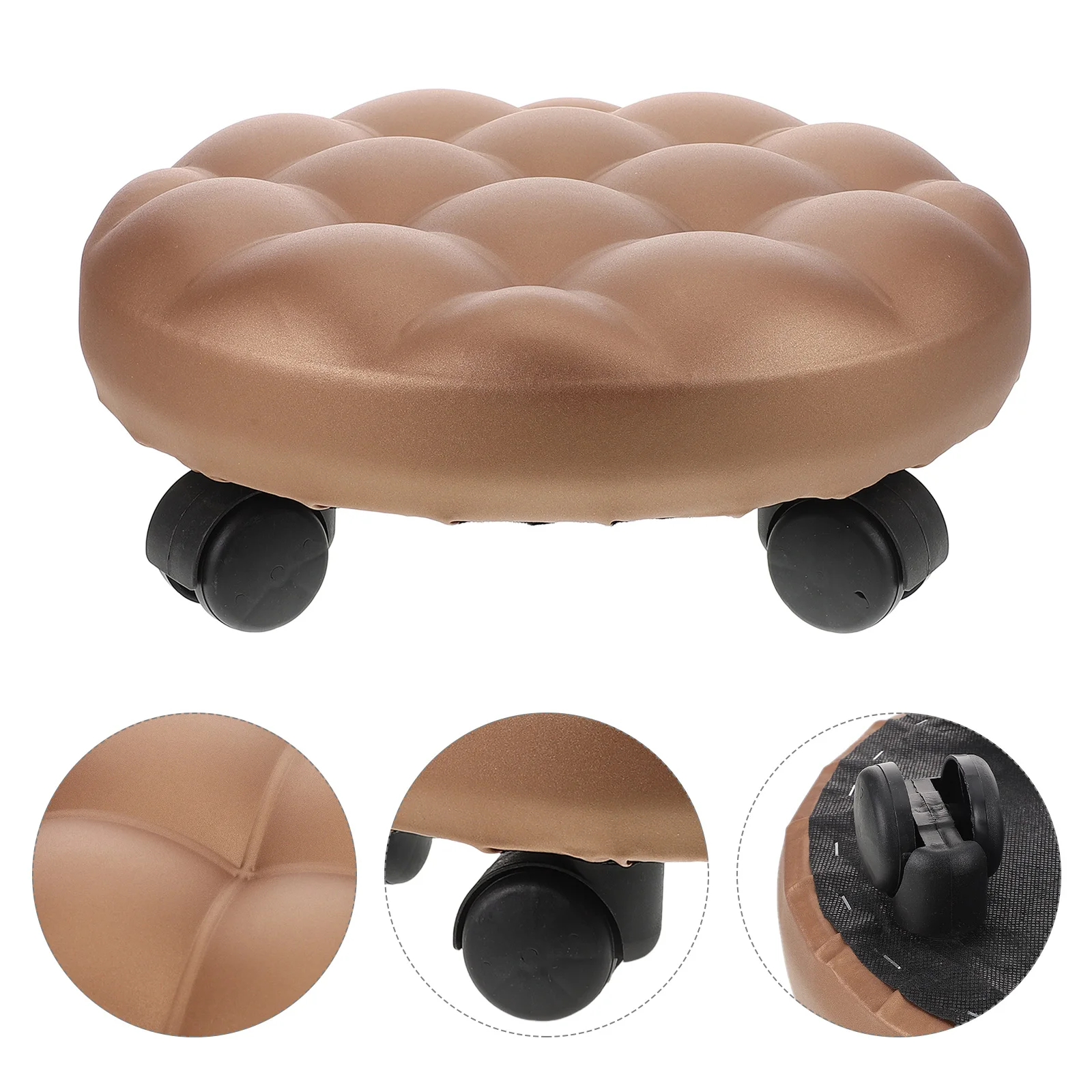 Rolling Low Small Stool Foot Rest Kids Step Stool for Adults under Desk Practical Storage Space Saving Simple Design Comfortable