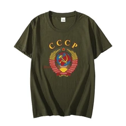 Russian Classic graphic t shirts With Ussr Emblem And Anthem Cotton Oversized t-shirt short sleeve t-shirts Men's clothing