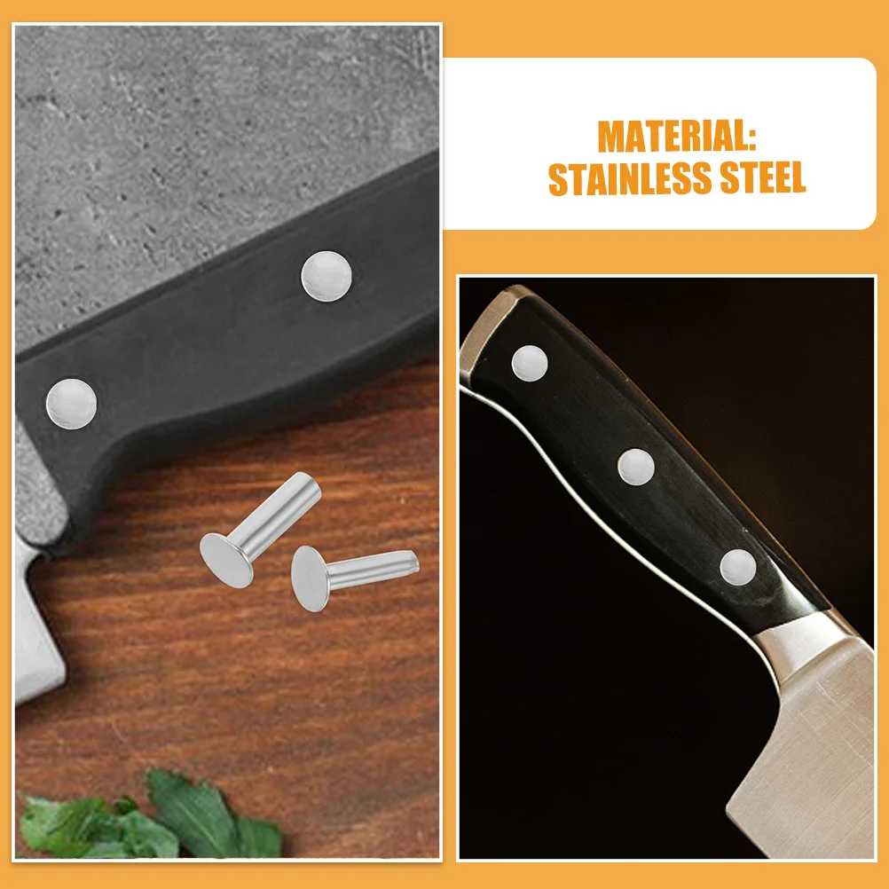 7 pares de rebites de cabo de faca resistente, fixadores de cortador de aço inoxidável, talheres diy, cozinha, faca de chef, rebites de talheres