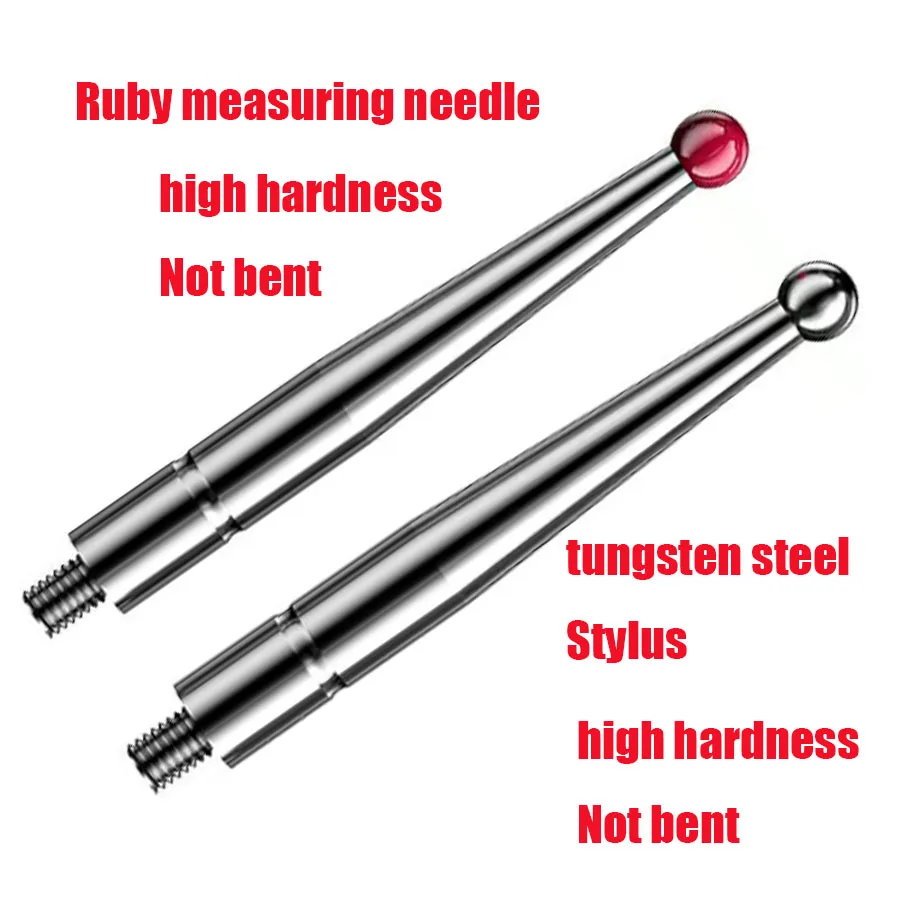 2PCS lever dial test indicator probe M1.4 M1.6 M1.8 M2.0 ruby, replaceable measuring needle for lever dial micrometer