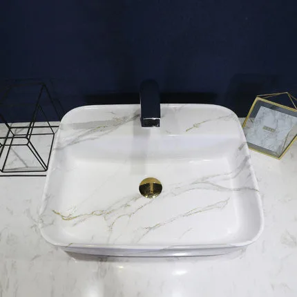 Art washbasin Modern green marble pattern washbasin Bathroom washbasin Upper basin European and American style