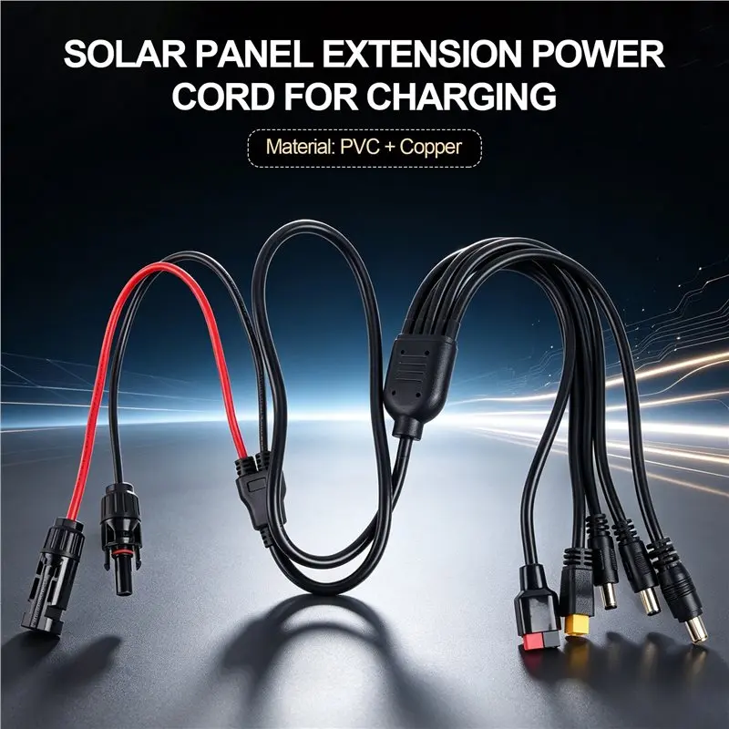 Superior For Power Cord For Power Storage Solar Panel Extension Cable Splitter 5 In 1 Connector Adapter For