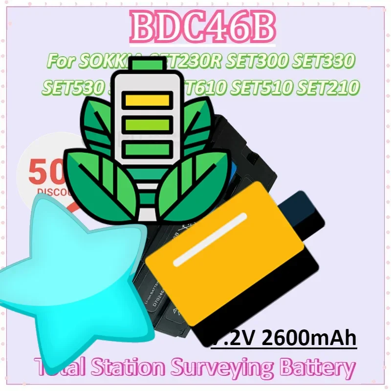 

BDC46 BDC46B BDC-46B 7.2V 2600mAh Battery for Sokk-ia Total Station SET230R SET300 SET330 SET530 SET63 SET/ NET 210/510/6100