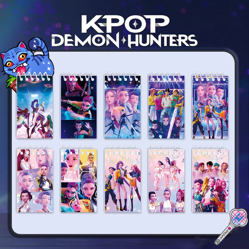 10/1 قطعة Kpop Huntri/X دفاتر جيب حلزونية صغيرة مذكرة الوسادة لفائف كتيب دفاتر المعبود شيطان هنتر موضوع هدايا الحفلات للأطفال هدية