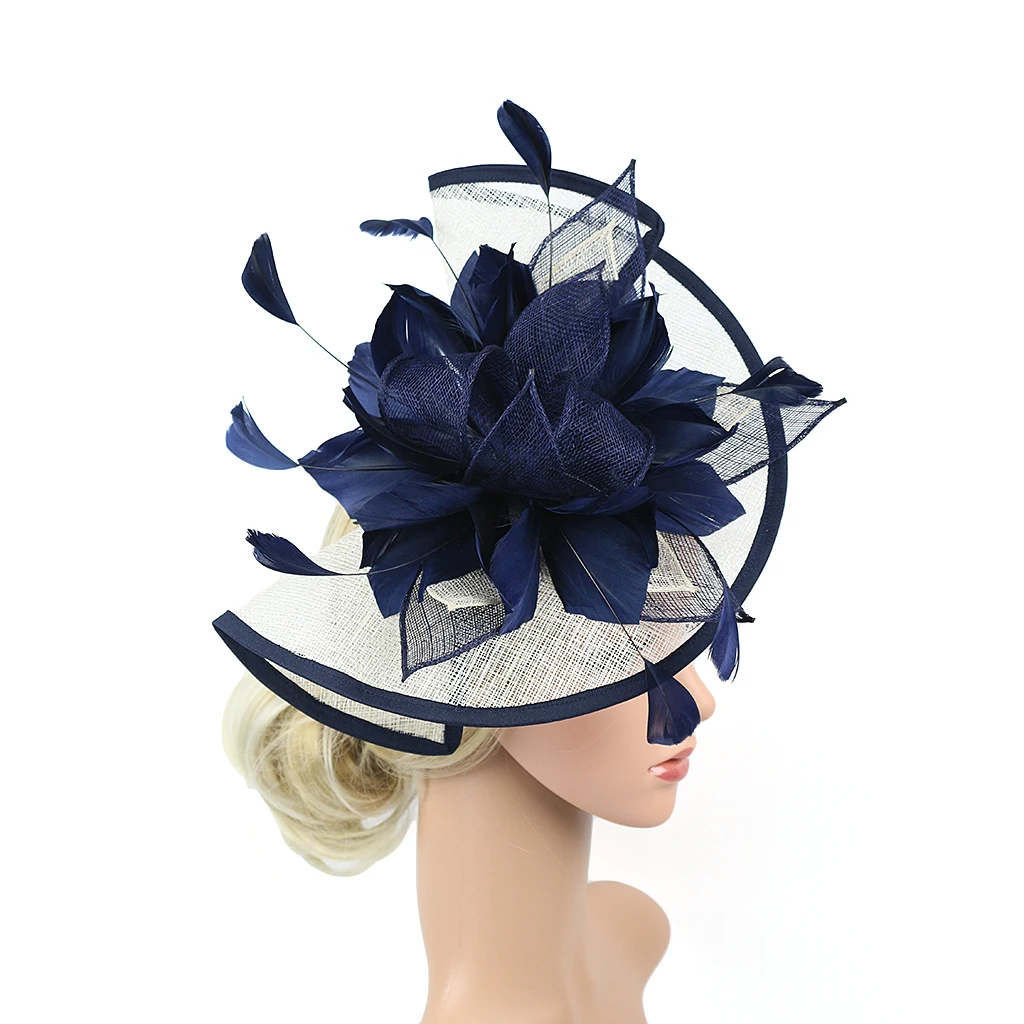 Kentucky Derby Flower Fascinator Hat Women Feather Headband Party Photography Hair Accessory