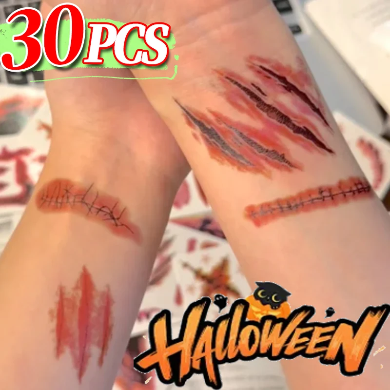 

Временная татуировка на рану Хэллоуина, водостойкая реалистичная кровь, татуировки, травма, шрам, татуировки, наклейки для лица, руки, боди-арт