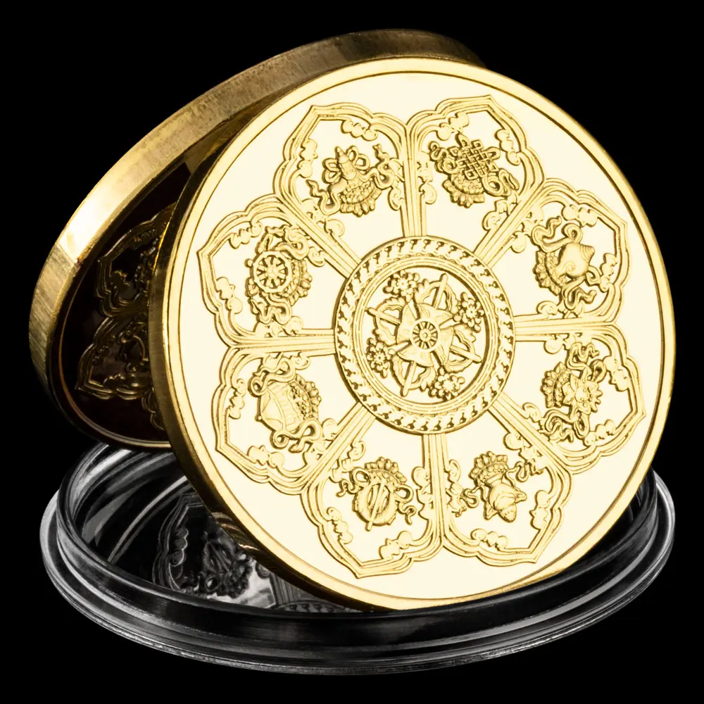 40mm The Buddhist Goddess of Mercy Gold Plated Souvenirs and Gifts Lucky Coin Commemorative Coins Home Decorations