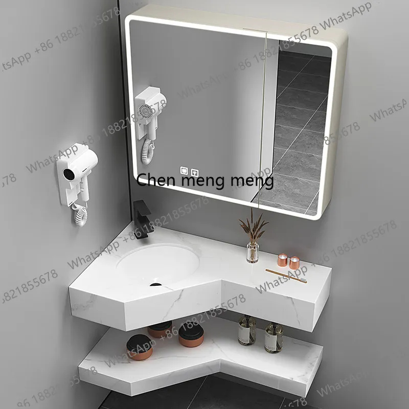 

Triangular washbasin small apartment washbasin bathroom wall-mounted extension basin rock slab washbasin