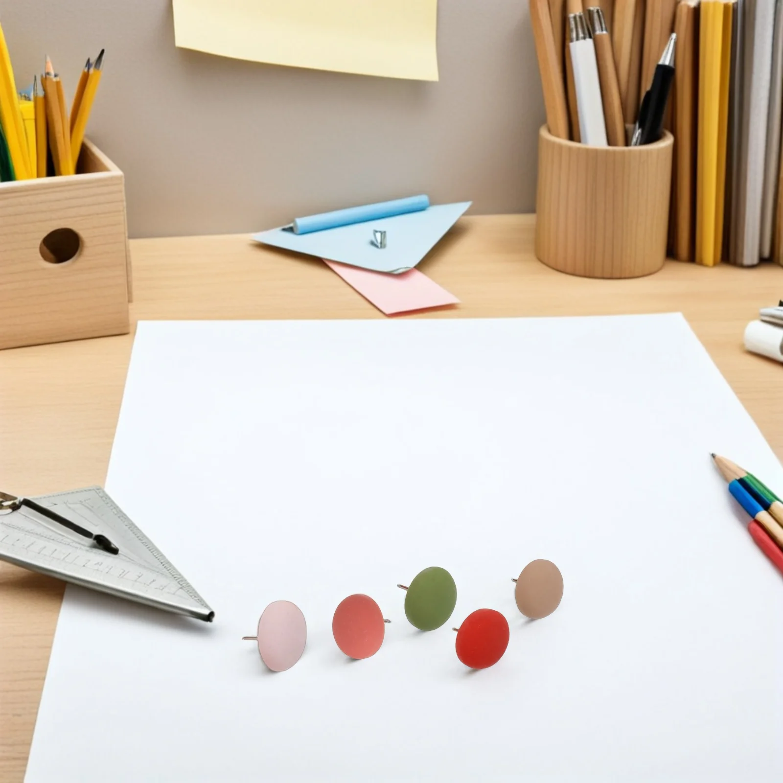 

50pcs Decorative Thumbtacks Multi Colored Half Round Push Pins 1.8Cm For Bulletin Board Map Wall Display Office Home Craft