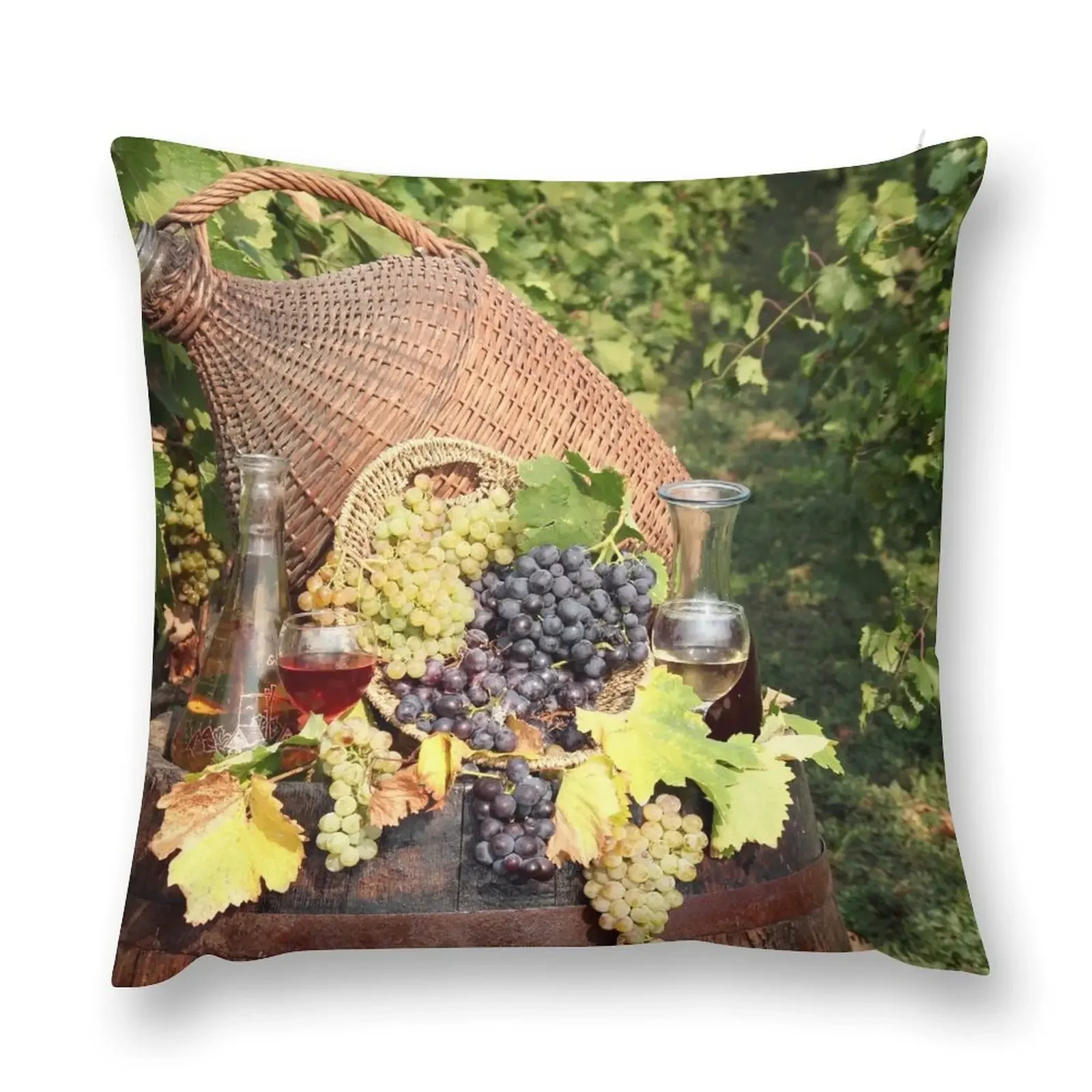 vineyard with grape and wine Throw Pillow Luxury Pillow Cover Decorative Cushions Marble Cushion Cover pillow