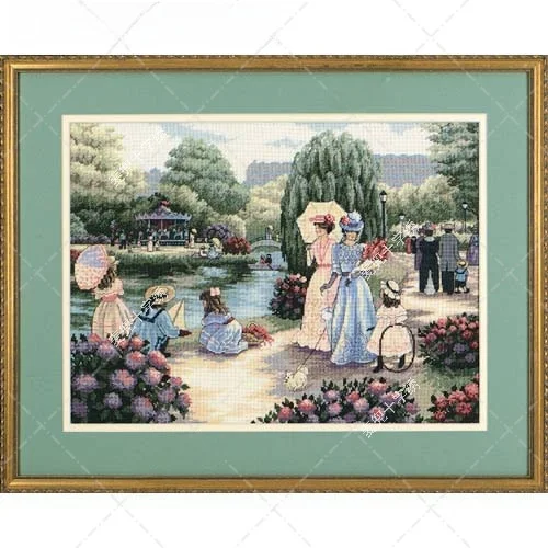

Набор для вышивания крестиком DMC DIM35021 «Прогулка по парку», готовый комплект, европейский пейзаж, хлопковая ткань, белый цвет