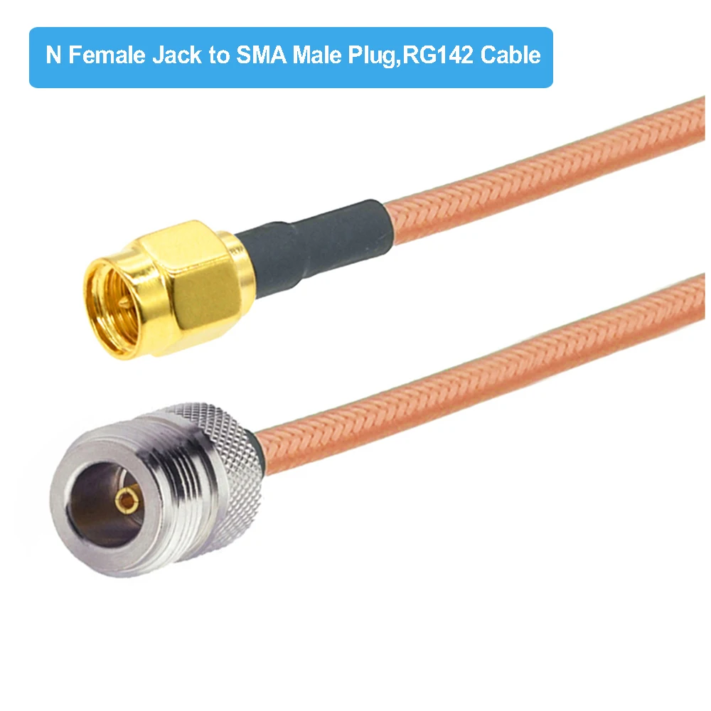 1PCS RG142 N Male Plug to SMA Male RF Connector Adapter Cable Coaxial Jumper Pigtail RG-142 Extension Cord 10CM 15CM 50CM 1M