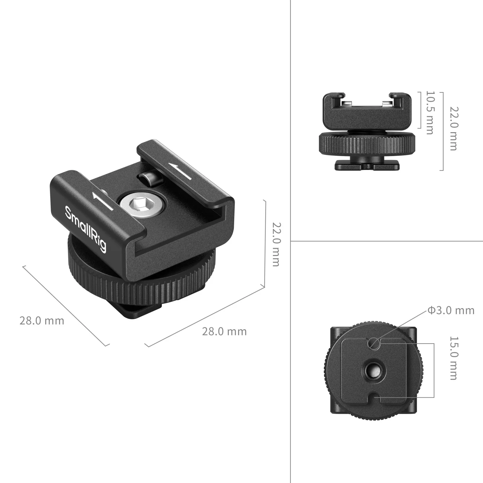 SmallRig  Wireless Microphone Support with Cold Shoe Mount for DJI Mic / Mic 2 ,for RODE Wireless GO II for Godox Virso M1 4822