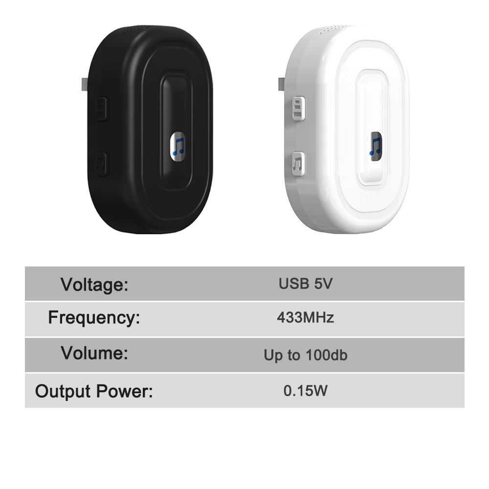 Imagem -06 - Ucocare-campainha de Vídeo Usb Interna Alimentada por Bateria Acessórios Chime 433mhz Preto e Branco