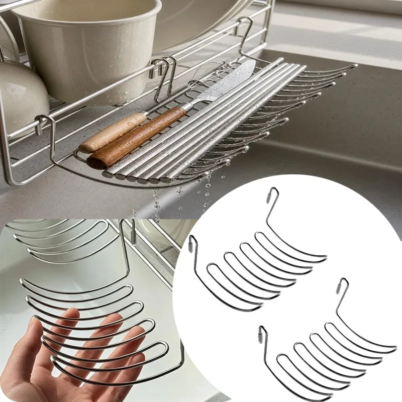 Stainless Steel Hanging Drain Rack Cutlery Chopstick Drying Basket Kitchen Sink Organizer Expansion Shelf Holder Rack