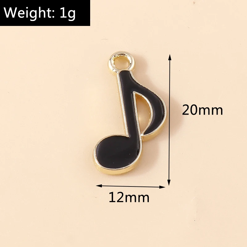10pcs Cute Music Notes Charms Necklaces Earrings Making Accessories diy Musical Charms Jewerly Findings