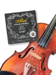 Alice Cordes pour Violon A747 Enroulement Nylon Core Alloy pour 1/8 1/4 1/2 3/4 4/4 Accessoires Universels pour Violon