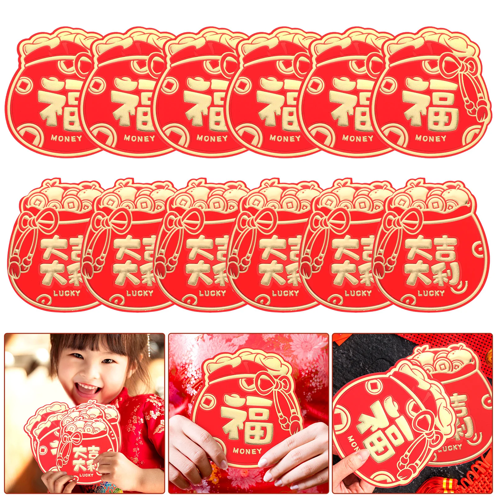 

12Pcs Red Packets Paper Red Envelopes Year of Dragon 2024 Money Bags New Year Gift Chinese Festival 2024 Money Bag