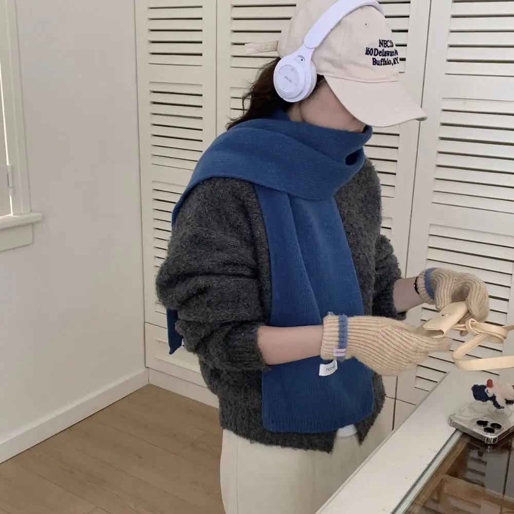 

Классический шерстяной шарф с буквенным принтом, кашемировая шаль, длинная шаль, вязаный шарф, шерстяные шарфы, однотонные зимние кашемировые шарфы, осень-зима