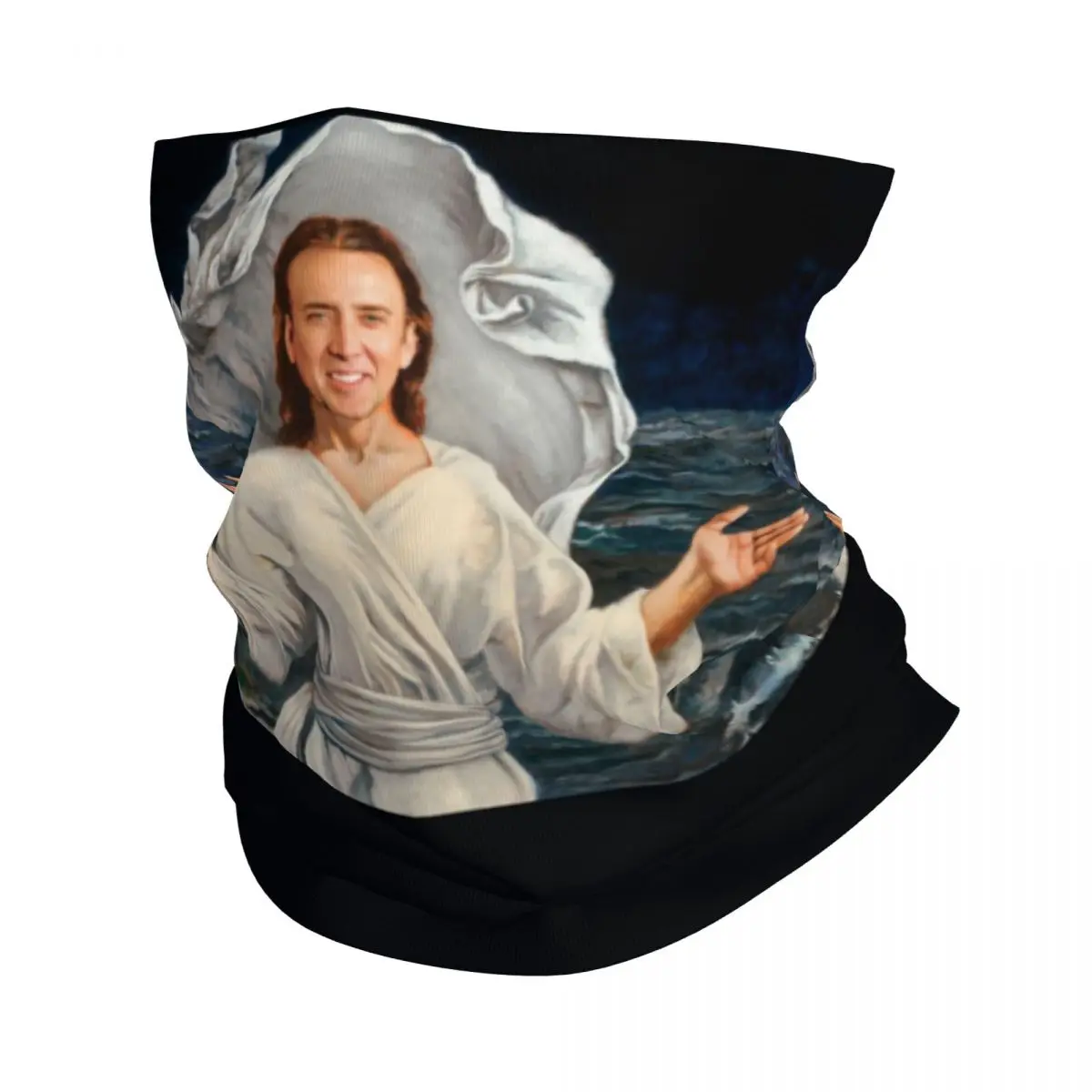 

Николас Кейдж на заказ, бандана для ходьбы по воде, утеплитель для шеи, женский и мужской зимний лыжный шарф-труба, гетры, забавный мем, чехол для лица