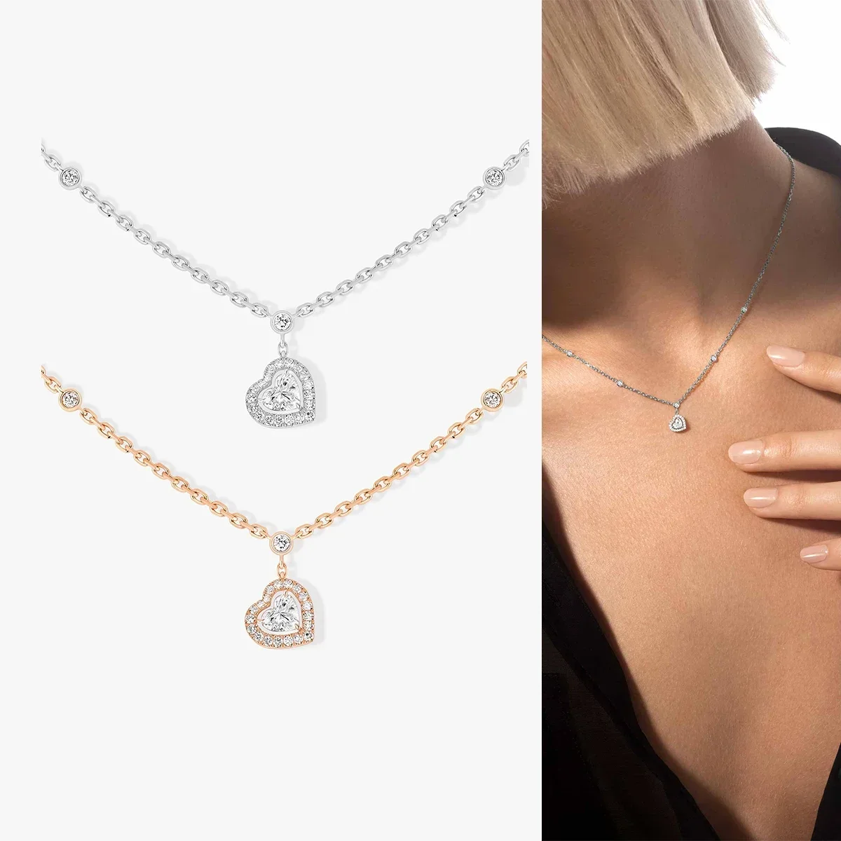 

2025 Новая модная тенденция, серебро 925 пробы, женское сердце, бриллиант, маленький кулон, романтический ювелирный подарок
