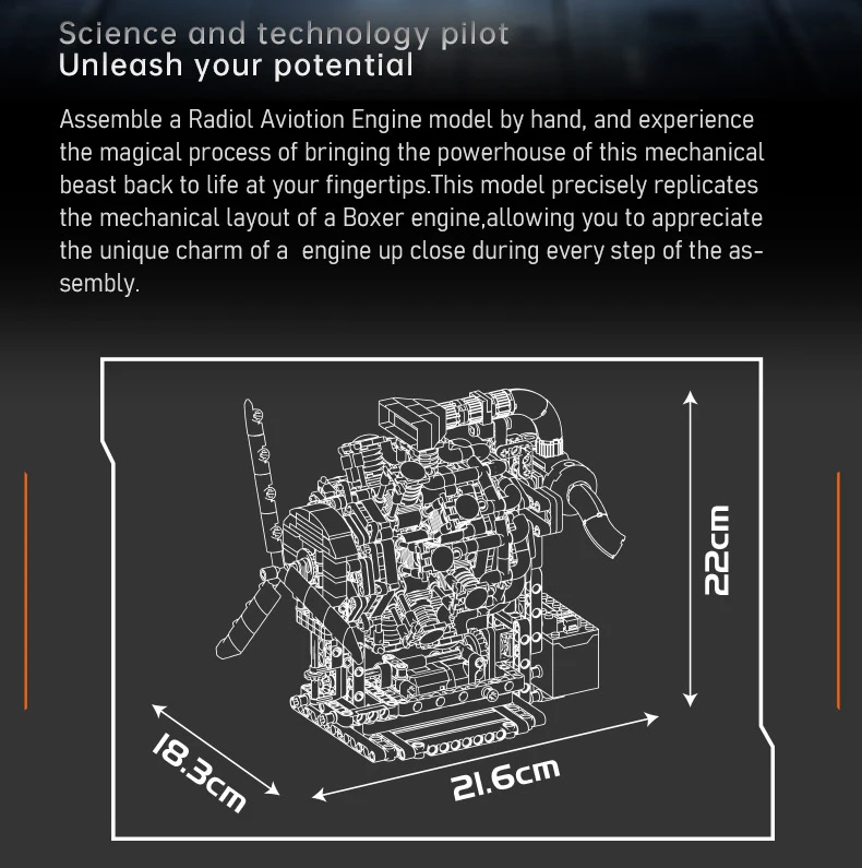 Mould King 1147PCS Star Aero Engine Building Blocks Kit Model DIY Assembly Engine Bricks Ornaments STEAM Toys Kids Gift 10211