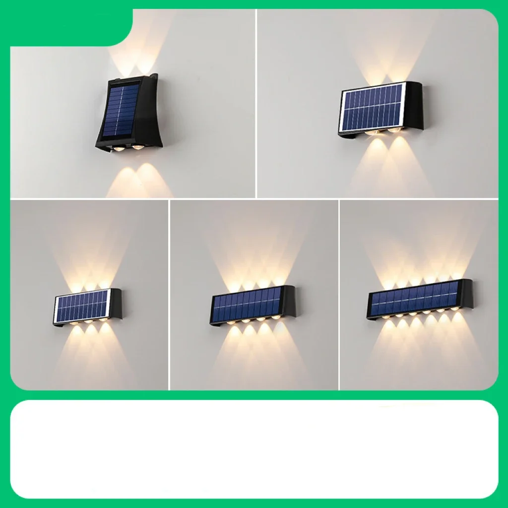 Solar energy induction wall lamp up and down light outdoor waterproof villa courtyard landscape super bright spotlights